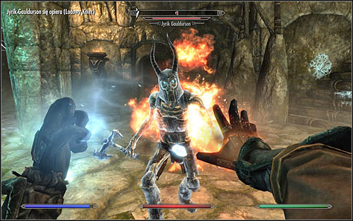 Start attacking the boss only after Tolfdir tells you that he was able to weaken Jyrik - Under Saarthal - p. 2 - College of Winterhold quests - The Elder Scrolls V: Skyrim - Game Guide and Walkthrough