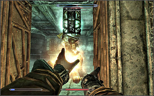 I'd recommend attacking the Centurion from the previous room (screen above), as he won't be able to fit through the door and get near you - Revealing the Unseen - p. 2 - College of Winterhold quests - The Elder Scrolls V: Skyrim - Game Guide and Walkthrough