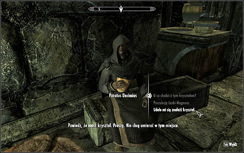 Regardless of whether you had the crystal or had to return for it, you need to speak with Paratus again and give him the item (screen above) - Revealing the Unseen - p. 2 - College of Winterhold quests - The Elder Scrolls V: Skyrim - Game Guide and Walkthrough