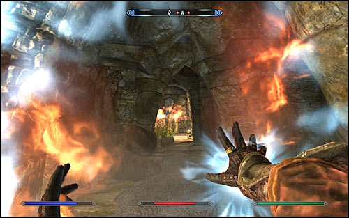 The second trap will launch a ball of fire at you - Staff of Magnus - p. 2 - College of Winterhold quests - The Elder Scrolls V: Skyrim - Game Guide and Walkthrough