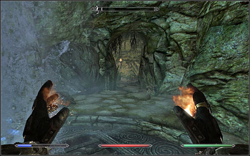 If you don't mind exploring the last part of the Thoroughfare, choose the eastern passage (screen above) - Staff of Magnus - p. 2 - College of Winterhold quests - The Elder Scrolls V: Skyrim - Game Guide and Walkthrough
