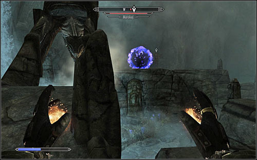 Morokei can also decide to call in an Atronach for help (screen above), making the battle more difficult - Staff of Magnus - p. 3 - College of Winterhold quests - The Elder Scrolls V: Skyrim - Game Guide and Walkthrough