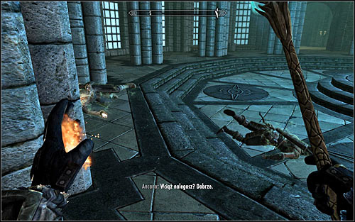 Head to the main room of the Hall of the Elements and approach Ancano - Eye of Magnus - College of Winterhold quests - The Elder Scrolls V: Skyrim - Game Guide and Walkthrough