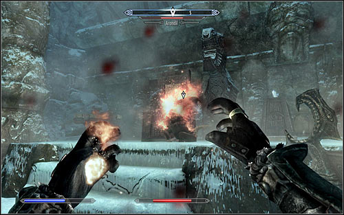The Staff should be in possession of the strongest enemy occupying the chosen location (screen above) and unfortunately you have to reckon with the fact that he will have highly developed magic skills - Arniels Endeavor - p. 1 - College of Winterhold quests - The Elder Scrolls V: Skyrim - Game Guide and Walkthrough