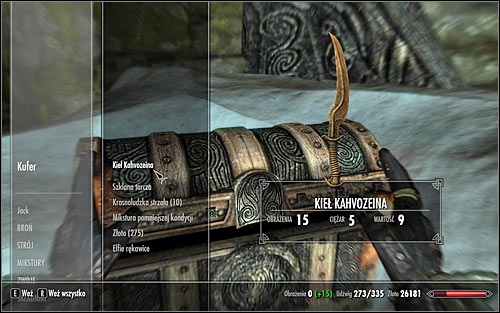 After the battle, examine the chest nearby the fallen boss, collecting the Kahvozein's Fang (screen above) - Alteration Ritual Spell - College of Winterhold quests - The Elder Scrolls V: Skyrim - Game Guide and Walkthrough