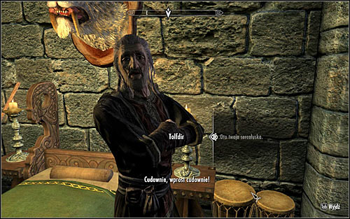Now you can return to Tolfdir, speak with him and give him the Heartscales (screen above) - Alteration Ritual Spell - College of Winterhold quests - The Elder Scrolls V: Skyrim - Game Guide and Walkthrough