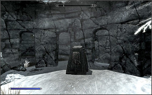 After reaching the destination, make sure there aren't any wild animals in the area and find the pedestal (screen above) - Destruction Ritual Spell - College of Winterhold quests - The Elder Scrolls V: Skyrim - Game Guide and Walkthrough