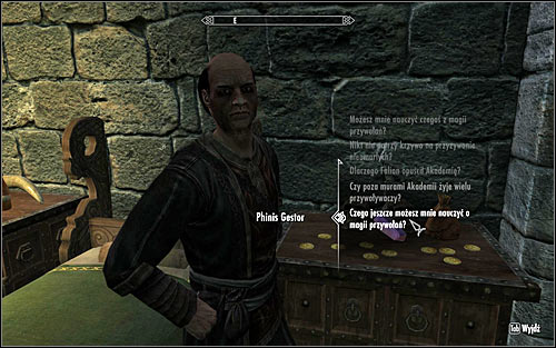 In order to activate this quest, you will need to find the mage Phinis Gestor and ask him if he can teach you anything more about Conjuration magic (screen above) - Conjuration Ritual Spell - College of Winterhold quests - The Elder Scrolls V: Skyrim - Game Guide and Walkthrough