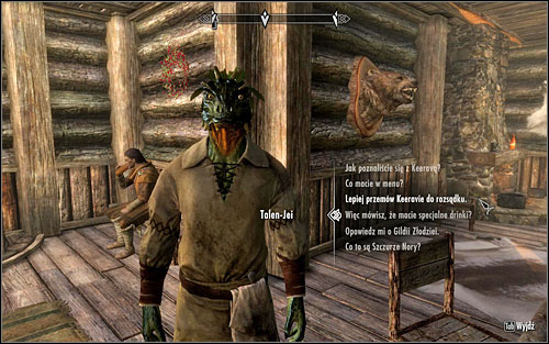 During the conversation with the lizard, suggest him that opposing the Guild isn't a good idea - Taking Care of Business - Thieves Guild quests - The Elder Scrolls V: Skyrim - Game Guide and Walkthrough