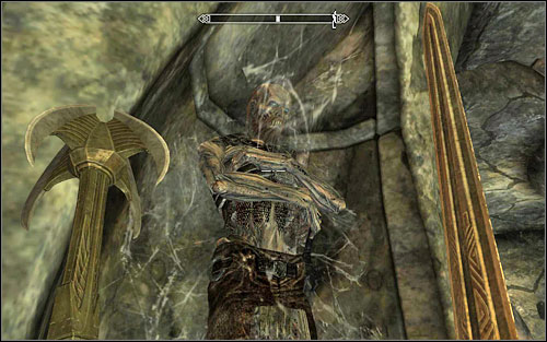 While passing through the Catacombs, note the traps found here and there - the hanging bones are specially dangerous, as they can wake up more Draugrs (screen below) - Speaking with Silence - Thieves Guild quests - The Elder Scrolls V: Skyrim - Game Guide and Walkthrough