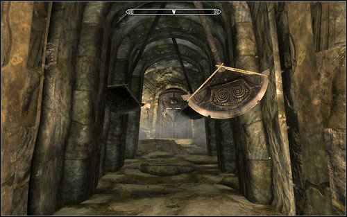 Having crossed the secret passage, be ready for another surprise - swinging axes and a series of floor traps await you - Darkness Returns - Thieves Guild quests - The Elder Scrolls V: Skyrim - Game Guide and Walkthrough