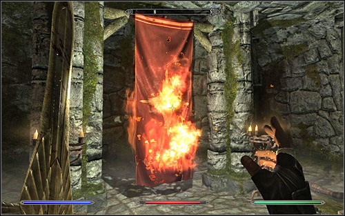 Heading deeper into the cave, you will at some point come across the thieves' banner - setting it on fire will let you complete Destroy the Summerset Shadows Banner (it will increase your prize in the end) - City Influence: Windhelm - Summerset Shadows - Thieves Guild quests - The Elder Scrolls V: Skyrim - Game Guide and Walkthrough