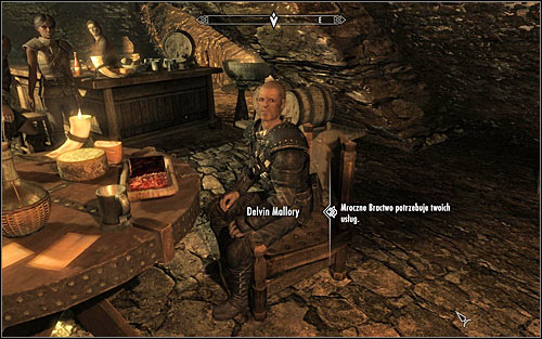 After getting inside the Ragged Flagon inn, locate Delvin Mallory and talk to him (screen above) - The Silence Has Been Broken - The Dark Brotherhood quests - The Elder Scrolls V: Skyrim - Game Guide and Walkthrough