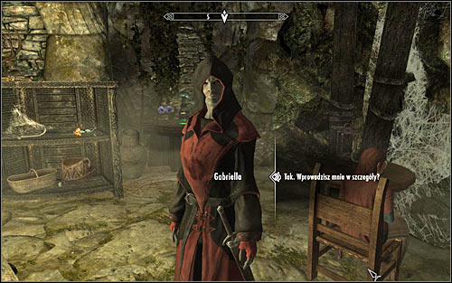 Look for Gabriella in the Dark Brotherhood's Sanctuary and ask her about the details of the new task (screen above) - Breaching Security - The Dark Brotherhood quests - The Elder Scrolls V: Skyrim - Game Guide and Walkthrough