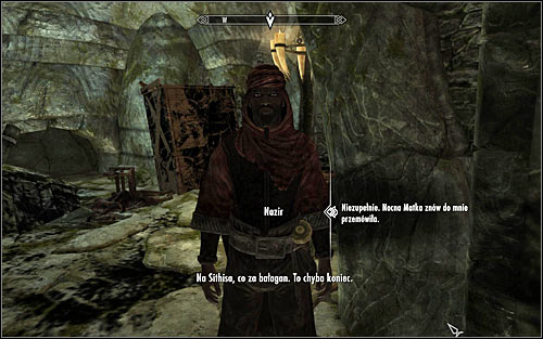 Locate Nazir and walk to him to start a conversation (screen above) - Hail Sithis! - p. 1 - The Dark Brotherhood quests - The Elder Scrolls V: Skyrim - Game Guide and Walkthrough