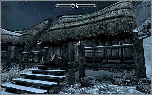 It is much better to wait until night, because Beitild should go then to sleep to her hut near the water (screen above) - Side Contract: Kill Beitild - The Dark Brotherhood quests - The Elder Scrolls V: Skyrim - Game Guide and Walkthrough