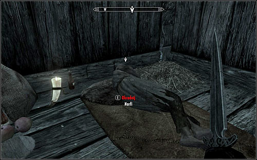 Crouch and carefully enter the devastated house - Side Contract: Kill Narfi - The Dark Brotherhood quests - The Elder Scrolls V: Skyrim - Game Guide and Walkthrough