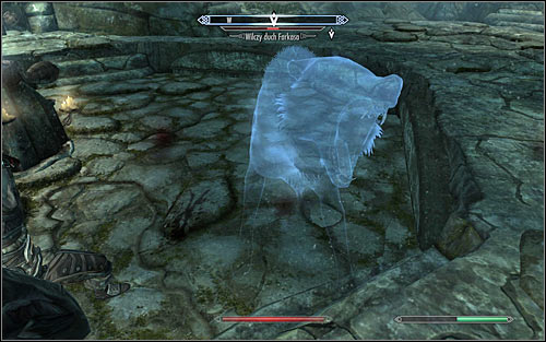You have to throw the witch's head into the flames and then fight the wolf spirit (screen above) - Purity - The Companions quests - The Elder Scrolls V: Skyrim - Game Guide and Walkthrough