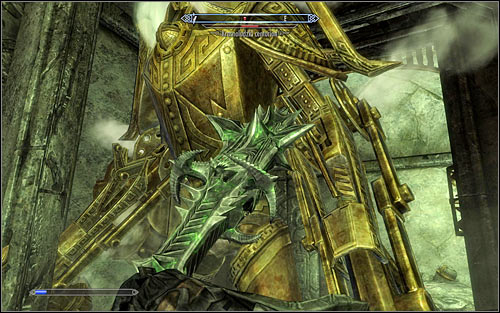 If your character isn't good with ranged attacks, it would be good to help yourself with additional powers or Shouts to slow down or temporarily stop the Centurion - The Only Cure - p. 3 - Daedric quests - The Elder Scrolls V: Skyrim - Game Guide and Walkthrough