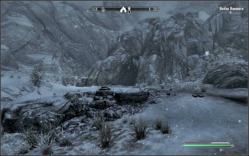 Eventually you should reach a mountain path leading west - A Daedra's Best Friend - p. 1 - Daedric quests - The Elder Scrolls V: Skyrim - Game Guide and Walkthrough