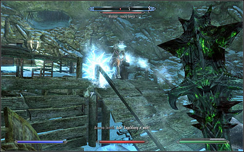 New enemies occupy the next big cavern and as you battle them you should most of all focus on quickly eliminating the Vampire Nightstalker (screen above) - A Daedra's Best Friend - p. 1 - Daedric quests - The Elder Scrolls V: Skyrim - Game Guide and Walkthrough