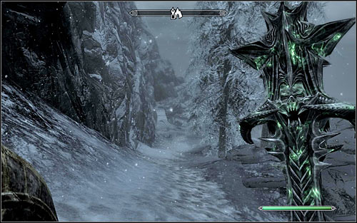 You have to approach the destination from the south-east, using the hardened path - A Daedra's Best Friend - p. 2 - Daedric quests - The Elder Scrolls V: Skyrim - Game Guide and Walkthrough