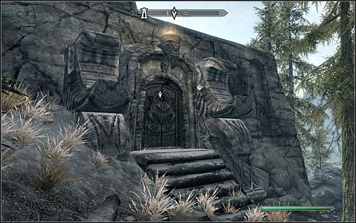 The temple entrance can be found below the statue, so you don't need to open the world map at all - The Break of Dawn - p. 1 - Daedric quests - The Elder Scrolls V: Skyrim - Game Guide and Walkthrough