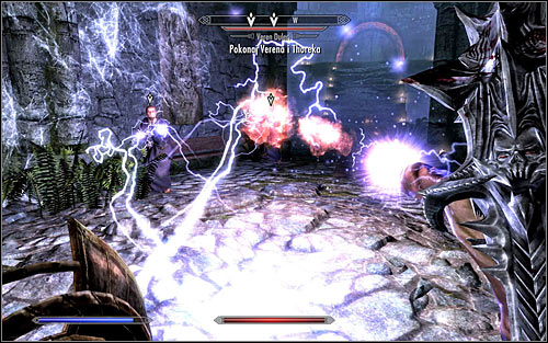 Before the fight begins, you should increase your resistance to lightning, as Veren and Thorek will mainly use those types of spells (screen above) - Waking Nightmare - p. 2 - Daedric quests - The Elder Scrolls V: Skyrim - Game Guide and Walkthrough