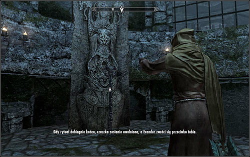 After the battle, speak to Erandur who will move to the ritual of removing the magical barrier surrounding the Skull of Corruption - Waking Nightmare - p. 2 - Daedric quests - The Elder Scrolls V: Skyrim - Game Guide and Walkthrough