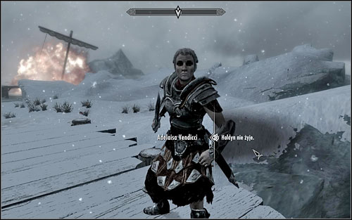 As you're fighting your way through fortifications and enemies, approach Adeleisa, who can be found in the dock - Rise in the East - p. 2 - Side quests - The Elder Scrolls V: Skyrim - Game Guide and Walkthrough