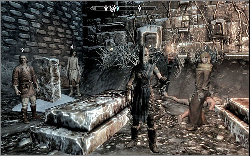 Unfortunately none of the three witnesses who you will find by the body (screen above) won't be too helpful - Blood on the Ice - p. 1 - Side quests - The Elder Scrolls V: Skyrim - Game Guide and Walkthrough