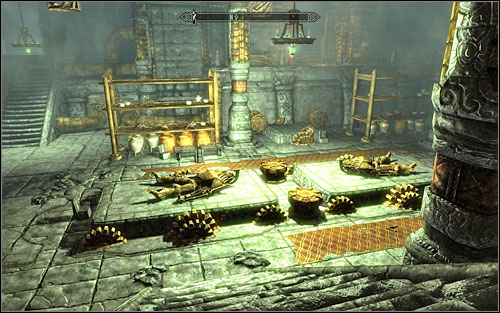 Head out of the room and turn right, where you will come across a Dwemer storage room - Unfathomable Depths - Side quests - The Elder Scrolls V: Skyrim - Game Guide and Walkthrough