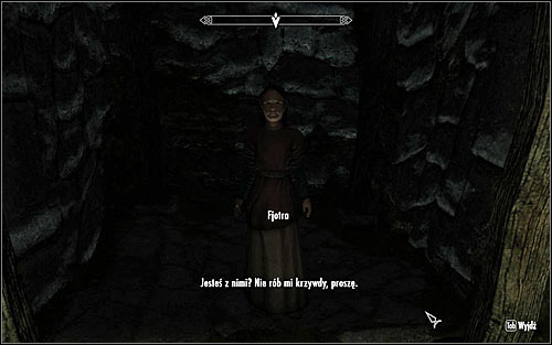 Fjotra is being held inside a cell which you can open with picklocks or by using the key taken from the corpse of the Forsworn Briarheart - The Heart of Dibella - Side quests - The Elder Scrolls V: Skyrim - Game Guide and Walkthrough