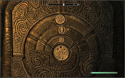Soon enough you should reach a locker door, where you will need to solve a puzzle resembling those which you have probably come across many times before - Siege on the Dragon Cult - Side quests - The Elder Scrolls V: Skyrim - Game Guide and Walkthrough
