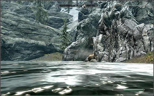 The cave entrance can be found in a rather untypical place, as in order to reach it you have to jump into a small pond and swim to it (screen above) - Miscellaneous: Find Finn's Lute - The Bards College quests - The Elder Scrolls V: Skyrim - Game Guide and Walkthrough
