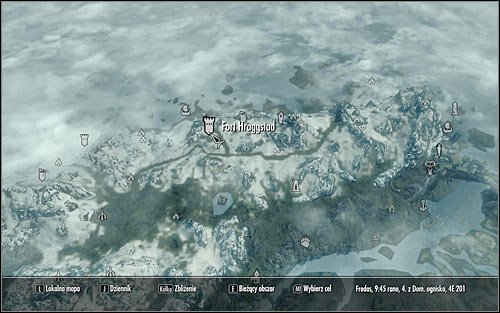 Open the world map and locate Fort Hraggstad (the above screen) - Joining the Legion - Imperial Legion Quests - The Elder Scrolls V: Skyrim - Game Guide and Walkthrough