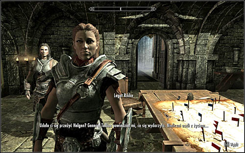 Rikke should also be in the room (the above screen) and you have to talk to her - Joining the Legion - Imperial Legion Quests - The Elder Scrolls V: Skyrim - Game Guide and Walkthrough