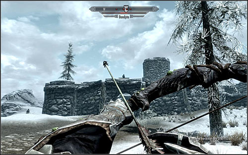 If your character is an archer or a mage, then it's better to attack the foes from a distance, and I suggest taking care of archers on the upper walls first (the above screen) - Joining the Legion - Imperial Legion Quests - The Elder Scrolls V: Skyrim - Game Guide and Walkthrough