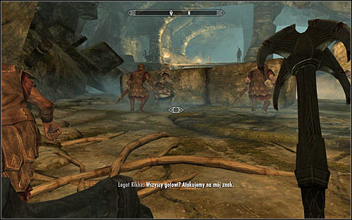 Inside, crouch and join the other Legionnaires (the above screen) until Legate Rikke gives the command to attack the Stormcloak soldiers - The Jagged Crown - p.1 - Imperial Legion Quests - The Elder Scrolls V: Skyrim - Game Guide and Walkthrough