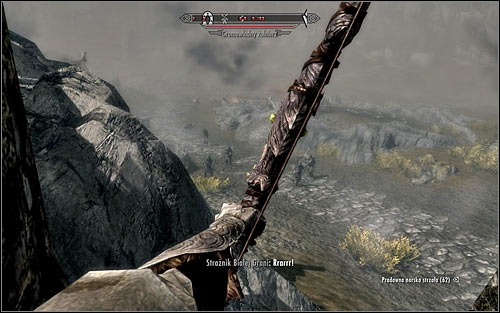 If your character prefers ranged combat, place yourself on the wall over the barricade and attack from there (the above screen) - Battle for Whiterun - Imperial Legion Quests - The Elder Scrolls V: Skyrim - Game Guide and Walkthrough