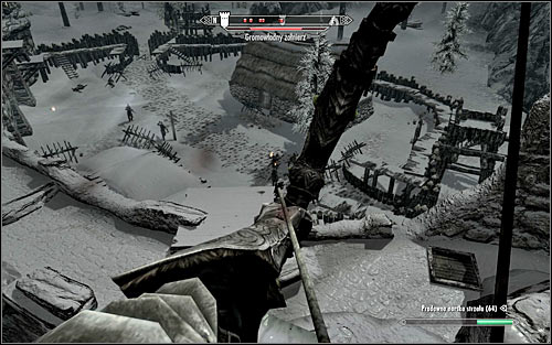 Depending on preferences, you can attack enemies from low elevation or climb one of the taller towers, so that you have a view on the better part of the fort (the above screen) - Battle for Fort Dunstad - Imperial Legion Quests - The Elder Scrolls V: Skyrim - Game Guide and Walkthrough