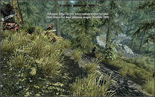 Surprisingly, the Legionnaires are hiding in the forest (the above screen), so it's possible you miss them at first - The Battle for Fort Amol - Imperial Legion Quests - The Elder Scrolls V: Skyrim - Game Guide and Walkthrough