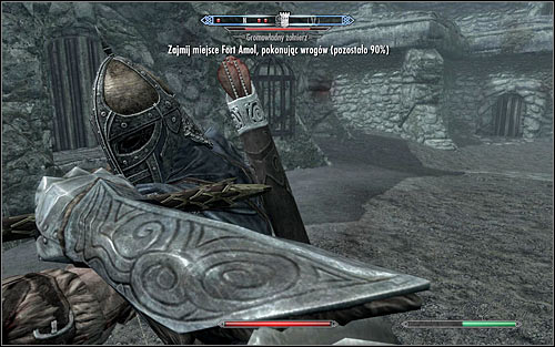 If your character prefers close combat, you can attack the Stormcloak soldiers once you're in the courtyard (the above screen) - The Battle for Fort Amol - Imperial Legion Quests - The Elder Scrolls V: Skyrim - Game Guide and Walkthrough