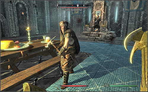 I suggest attacking Ulfric's guard, Galmar Stone-Fist (the above screen), first - Battle for Windhelm - Imperial Legion Quests - The Elder Scrolls V: Skyrim - Game Guide and Walkthrough