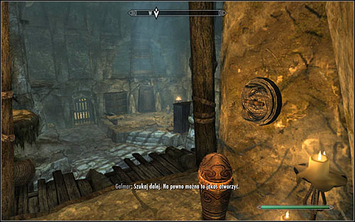 Use the stairs to get to the upper balconies and follow the only available way until you reach the handle pictured above - The Jagged Crown - p.2 - Stormcloack Rebellion Quests - The Elder Scrolls V: Skyrim - Game Guide and Walkthrough