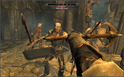 Apart form the Draugr Deathlord, two other monsters come to life, namely a Restless Draugr (the above screen) and a Draugr Scourge - The Jagged Crown - p.2 - Stormcloack Rebellion Quests - The Elder Scrolls V: Skyrim - Game Guide and Walkthrough