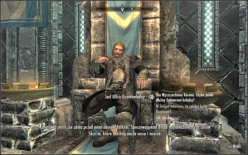 When you get to the Palace of the Kings, locate Ulfric Stormcloak and initiate dialogue to tell him that you have found the crown (the above screen) - The Jagged Crown - p.2 - Stormcloack Rebellion Quests - The Elder Scrolls V: Skyrim - Game Guide and Walkthrough