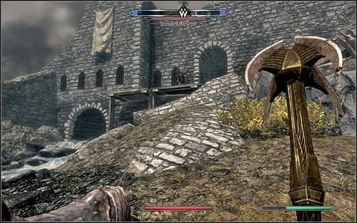The second option is to climb the east wall (the above screen) and jump over the rocks - Battle for Whiterun - Stormcloack Rebellion Quests - The Elder Scrolls V: Skyrim - Game Guide and Walkthrough