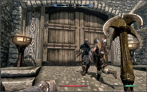 Depending on preferences, you can wait for the other Stormcloak soldiers to arrive, or head directly towards the Whiterun main gate (the above screen) - Battle for Whiterun - Stormcloack Rebellion Quests - The Elder Scrolls V: Skyrim - Game Guide and Walkthrough
