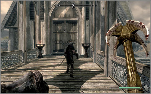 Keep eliminating enemy soldiers in your way, and use the same tactic as to the new barricade, that is break through it yourself, or wait until your allies do it for you - Battle for Whiterun - Stormcloack Rebellion Quests - The Elder Scrolls V: Skyrim - Game Guide and Walkthrough
